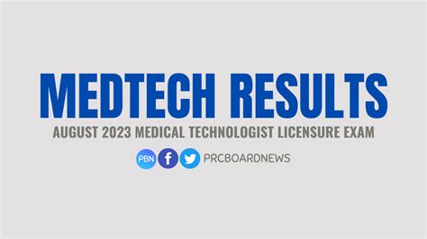medtech board exam result 2023|RESULTS: August 2023 Medical Technologists Licensure .
